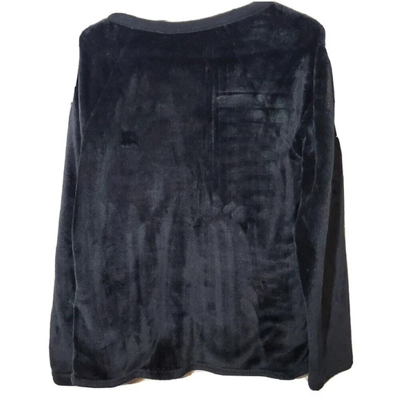 Disney Sweatshirt Youth 12 14 Black Large Soft Fleece Mickey Minnie Sleepwear - Picture 2 of 3